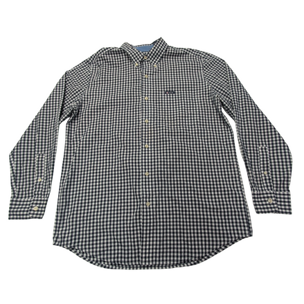 Chemise CHAPS bleu marine à carreaux taille M #179e
