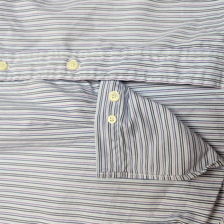 Chemise Nautica L  Rayures Bleu Coton Mercerisé Logo bleu ciel Manches longues