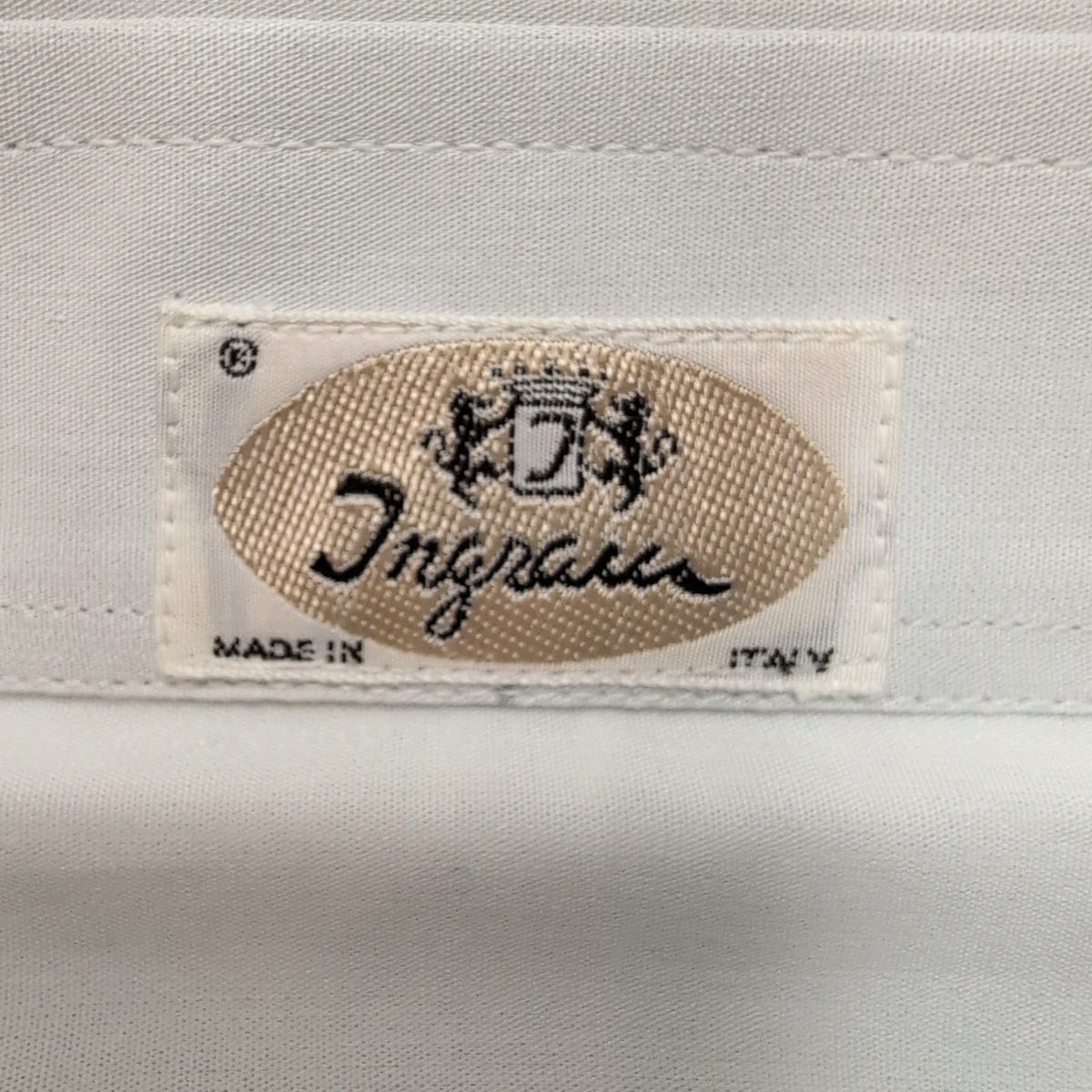Chemise Ingram Made in Italy L Gris Clair 100% Coton Neuve Sans Étiquette