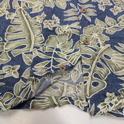Chemise hawaïenne Breakwater taille XL bleu feuillage 100% rayonne Manches court