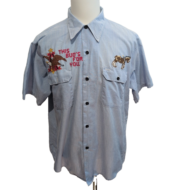 Chemise Katrina Sinksen M/L Col Pointe Broderie Main Vintage Manches courtes