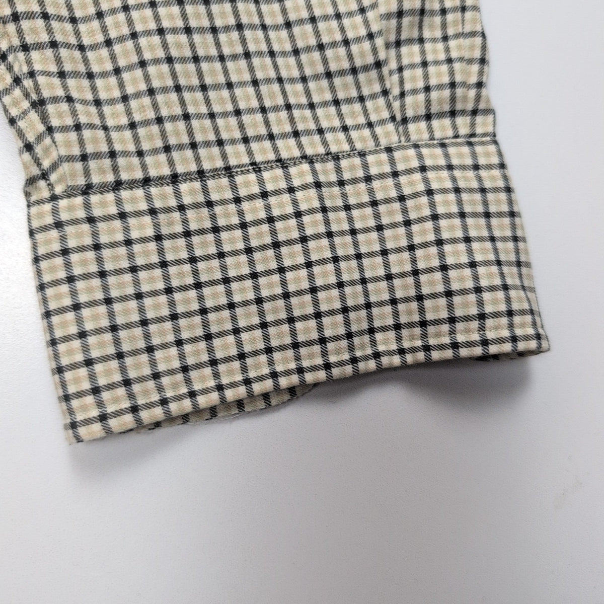 Chemise Ralph Lauren Blake M Flanelle Carreaux Crème Bleu Marine manches longues