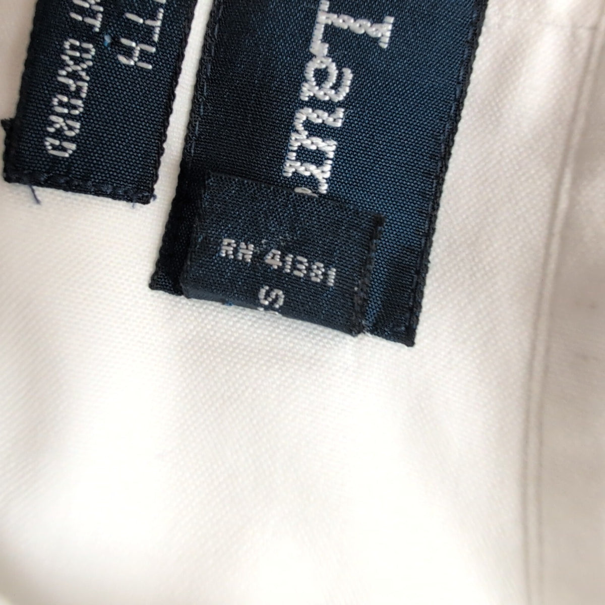 Chemise Ralph Lauren blanche logo marron taille L/XL pimpoint oxford bd yarmouth