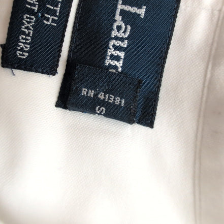 Chemise Ralph Lauren blanche logo marron taille L/XL pimpoint oxford bd yarmouth