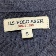 Pull U.S. POLO ASSN Col V 50% Laine Mérinos Bleu Marine Homme Taille S