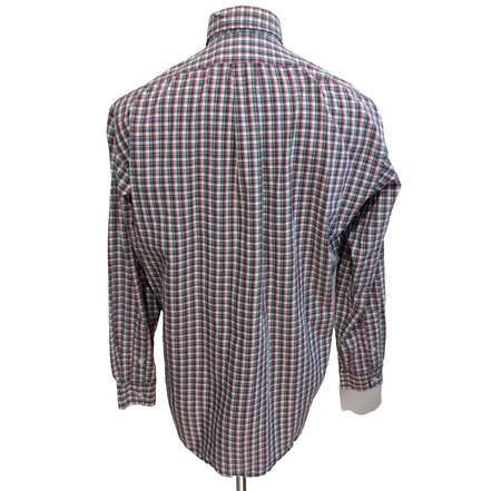 Chemise Ralph Lauren Blake S Carreaux Rouge Bleu Logo Brodé manches longues