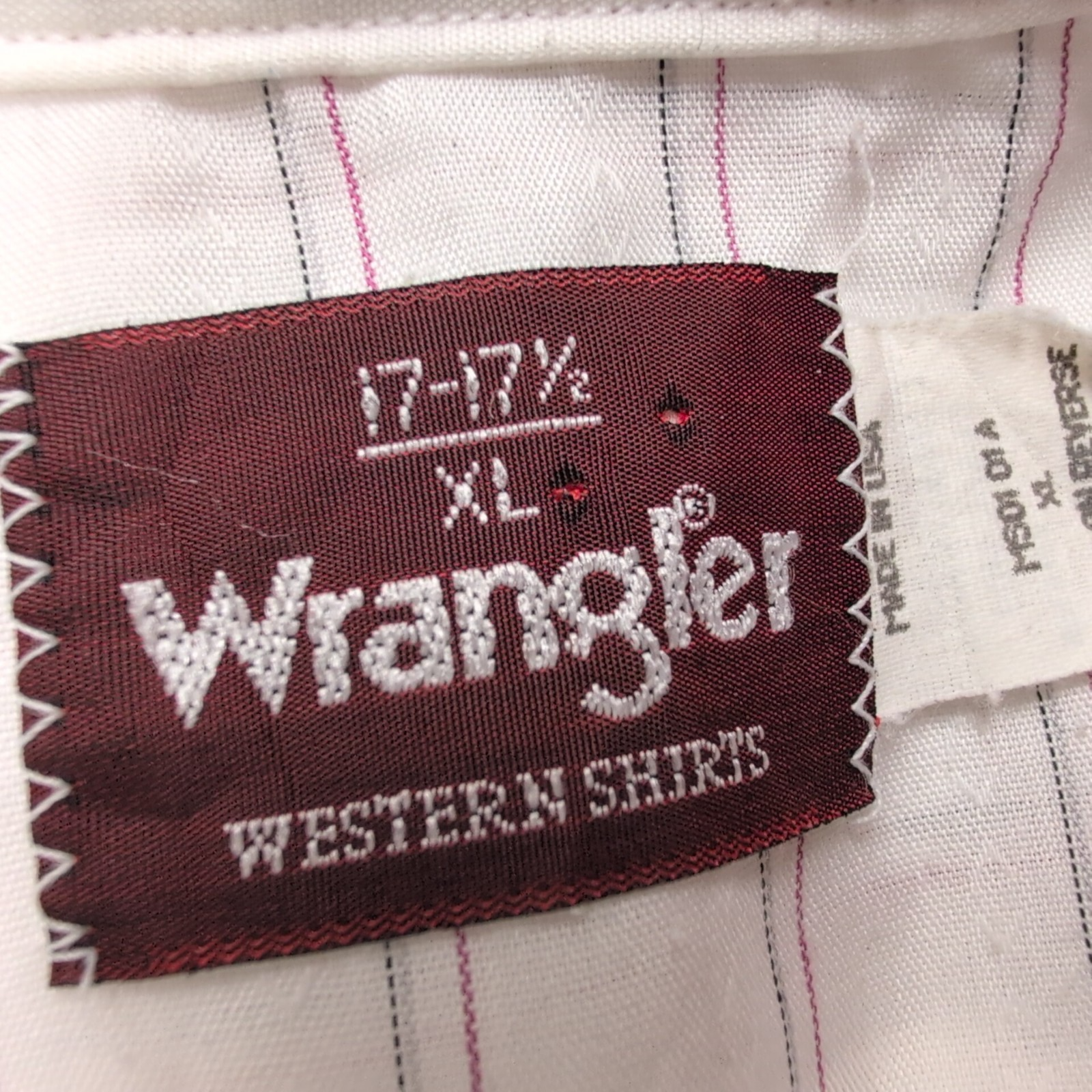 Chemise Wrangler Western Made in USA Rare Motif Satiné Taille XL manches longues