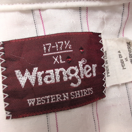 Chemise Wrangler Western Made in USA Rare Motif Satiné Taille XL manches longues