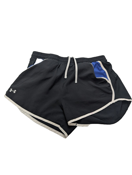 Short Under Armour Bicolore Noir & Bleu avec Poches - Homme Taille M