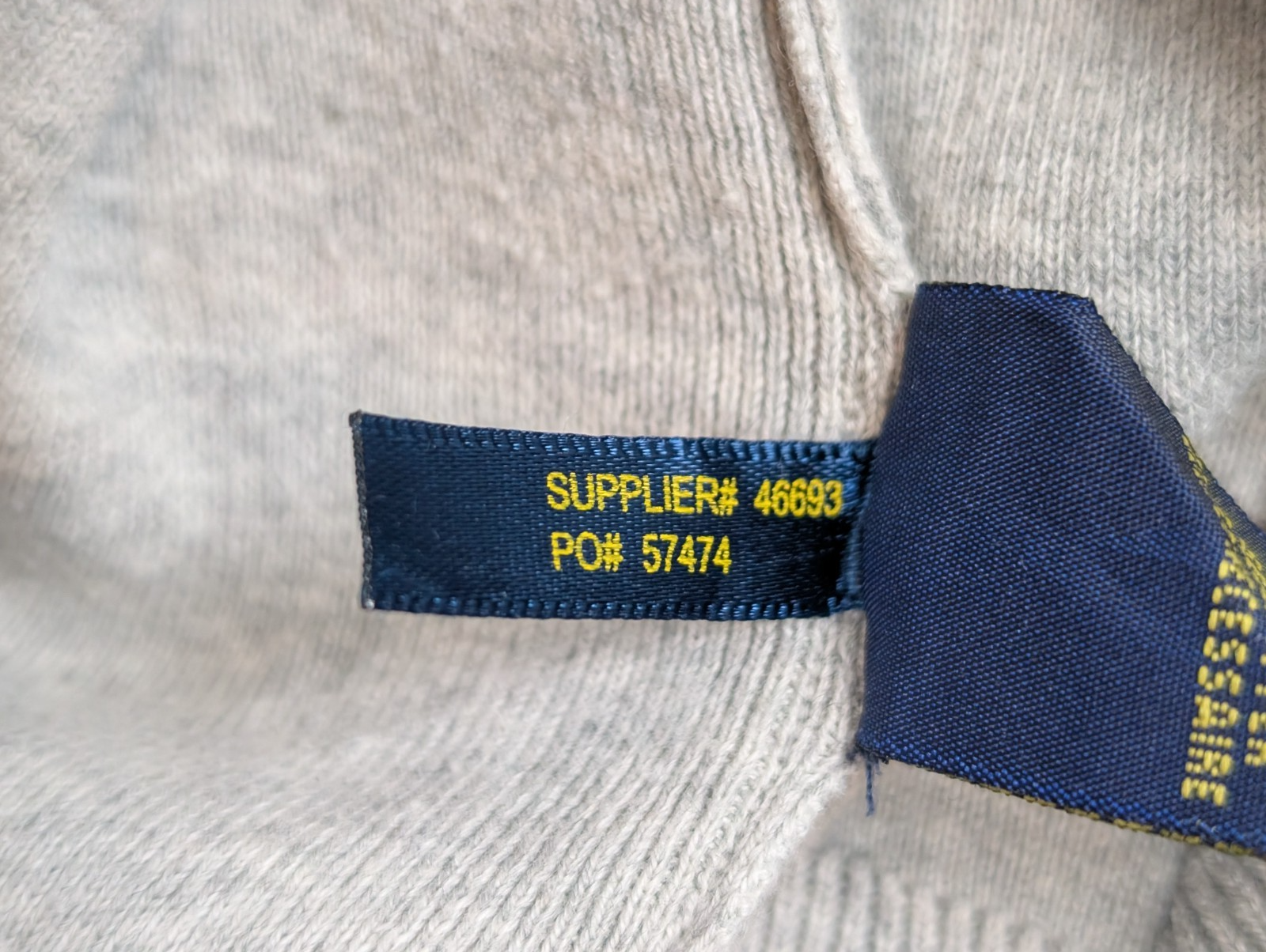 Pull POLO RALPH LAUREN Homme XXL (TTG) Gris Col V Logo Marine Cotton
