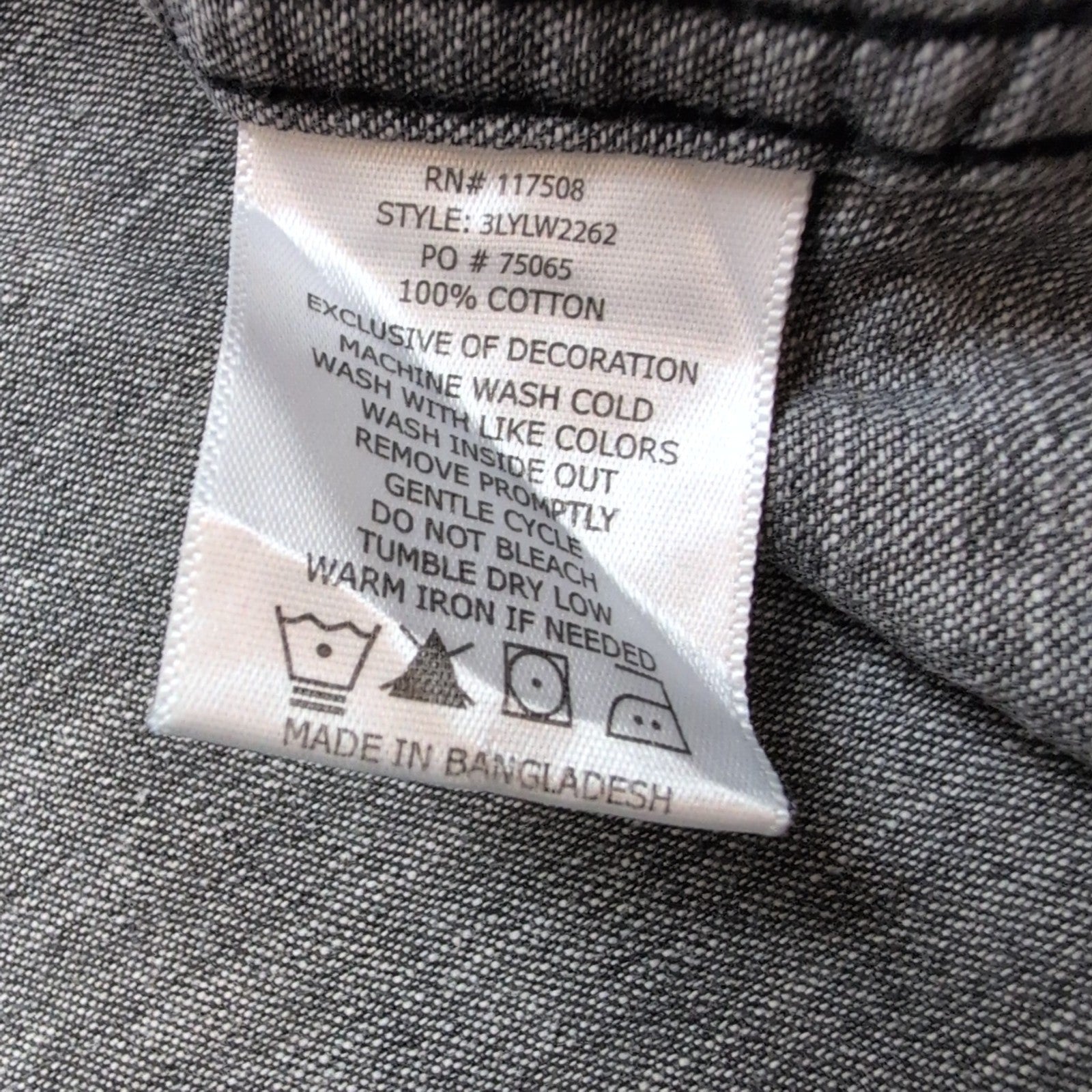 Chemise en jean Levi's noir gris foncé style western patiné Taille L