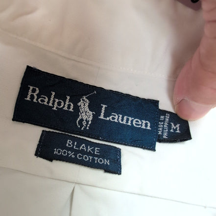 Chemise Ralph Lauren Blake M/L blanc uni 100% coton Manches longues