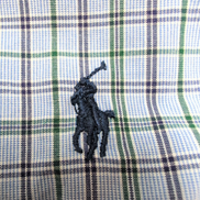 Chemise Ralph Lauren Yarmouth XL Bleue Carreaux Verts Button Down Coton