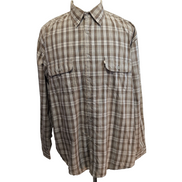 Chemise Wrangler Outdoors Taille L Marron à Carreaux 100% Coton