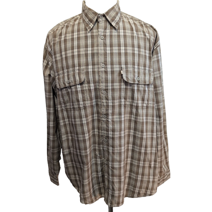 Chemise Wrangler Outdoors Taille L Marron à Carreaux 100% Coton