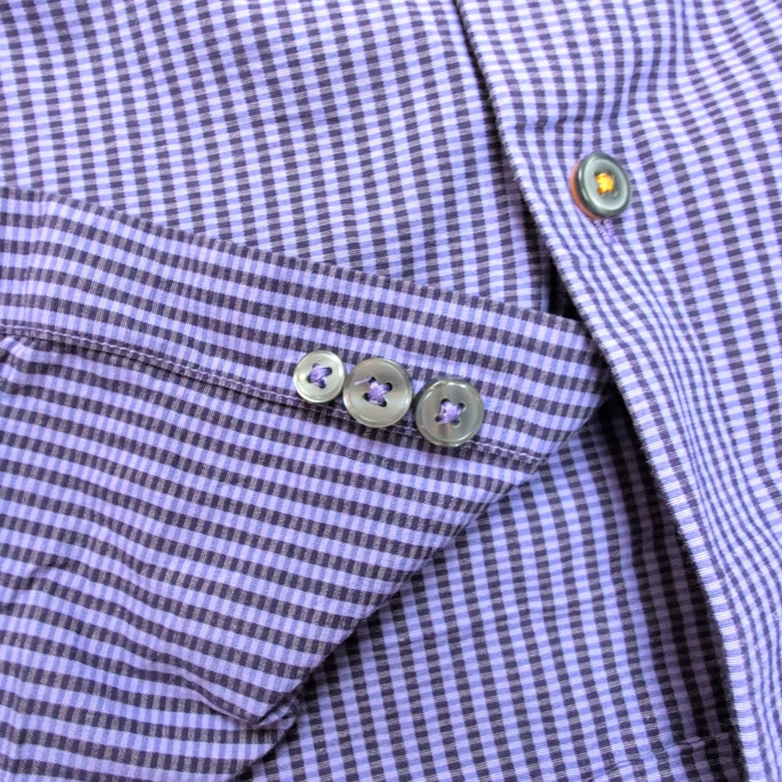 Chemise Apt. 9 L Slim Fit Stretch Violet Noir Carreaux Manches Longues