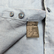 Chemise Oxford S 100% Lin Bleu Regular Fit Manches Longues Vintage
