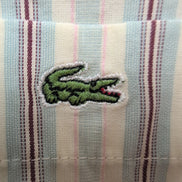 Chemise Lacoste XXL Blanc Cassé Rayures Bordeaux Bleu Poche manches longues