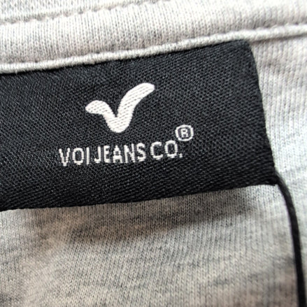 T-shirt VOI Jeans Co Gris Taille M Neuf Étiquette Logo Brodé Coton Viscose