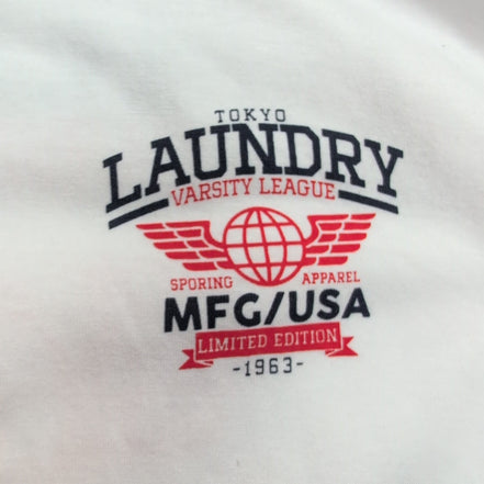 T-shirt Tokyo Laundry XXL Blanc Rouge Imprimé Devant Dos Neuf Étiquette