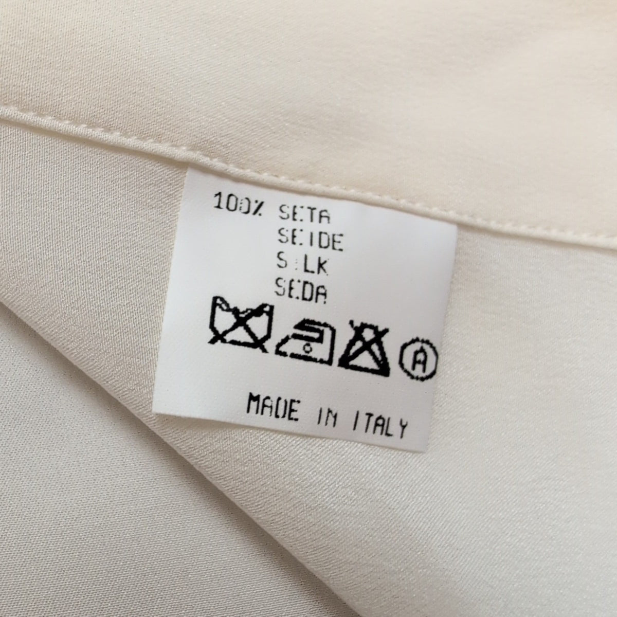 Chemise Ingram Made in Italy M/L 100% Soie Poignets Mousquetaire Blanche