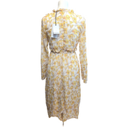 Robe CUBIC Femme T.S Crème Fleurs Jaunes Fluide Été Neuve Avec Étiquette