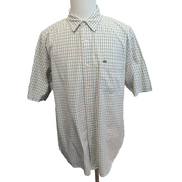 Chemise Nautica verte à carreaux avec poche manches courtes 100% coton taille XL
