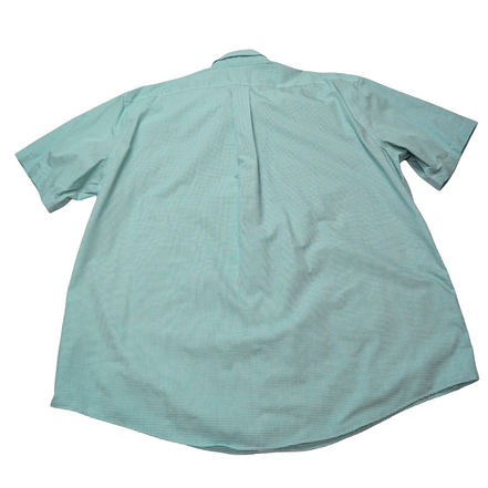 Chemise L.L. Bean verte à carreaux manches courtes taille XL/XXL #28e