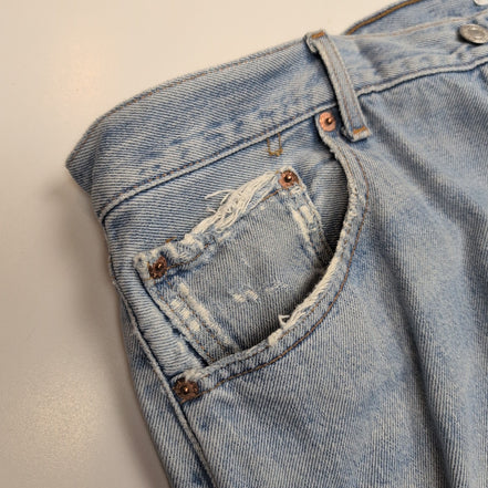 Levi’s 501 Jean Homme W38 L34 Bleu Clair Vintage Pantalon Bouton