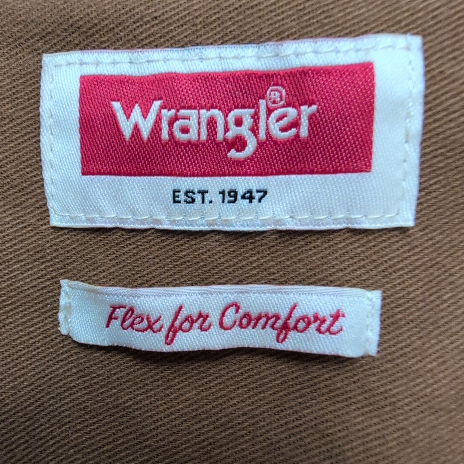 Chemise WRANGLER Marron FLEX avec Poches Manches Longues - Taille S