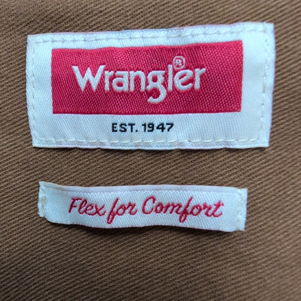 Chemise WRANGLER Marron FLEX avec Poches Manches Longues - Taille S
