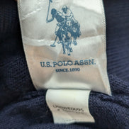 Pull U.S. POLO ASSN Col V 50% Laine Mérinos Bleu Marine Homme Taille S