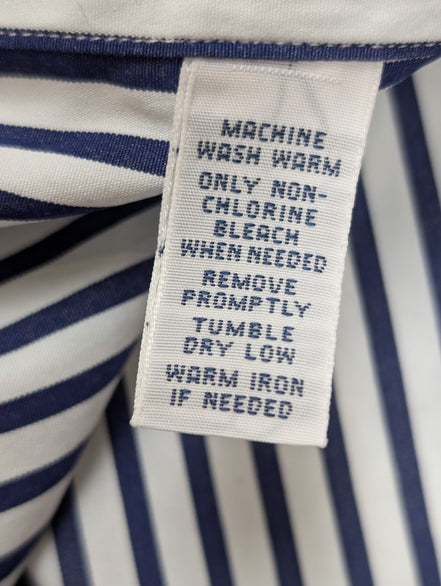 Chemise Ralph Lauren Custom Fit Taille XXL Bleu Marine Rayures Manches Longues