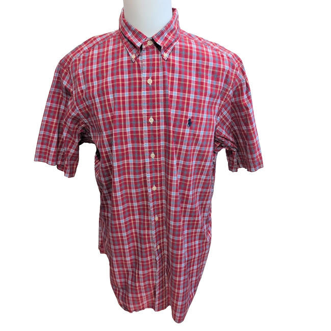 Chemise Ralph Lauren Classic Fit XL Rouge Carreaux Manches Courtes