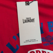 T-shirt Tokyo Laundry XL Rouge 100% Coton Logo Vintage Original Neuf