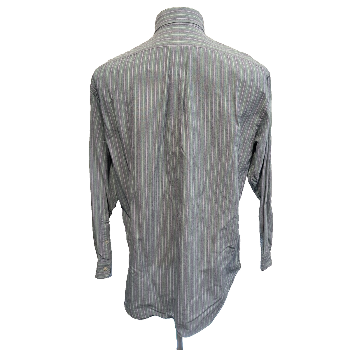 Chemise Ralph Lauren Yarmouth M/L Oxford Rayures Bleu Vert Button Down Shirt