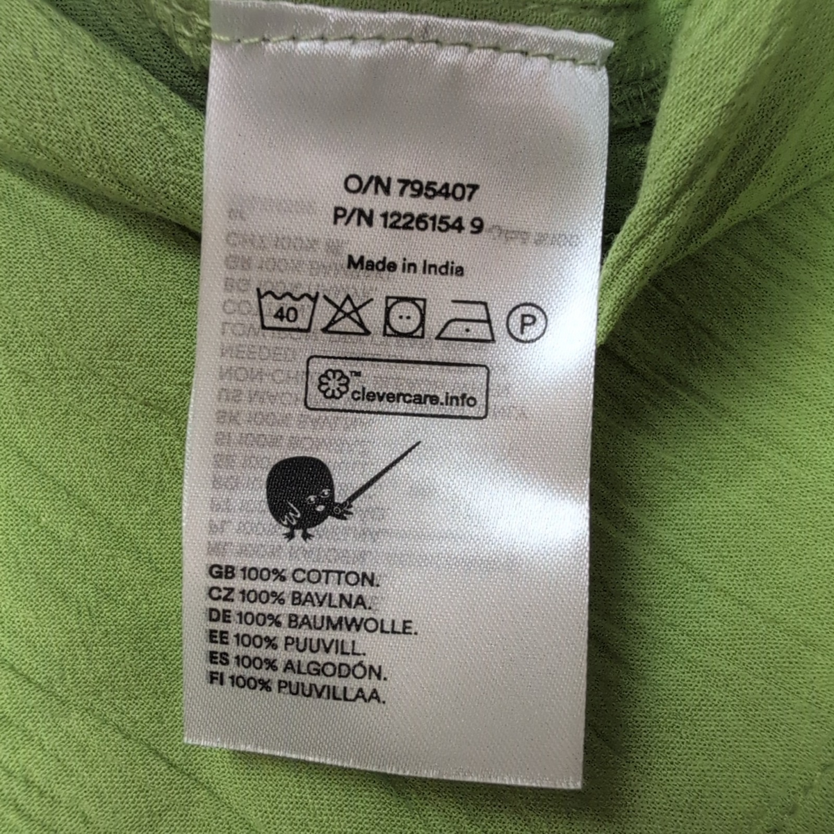 Robe MONKI T.XL Babydoll Verte Coton Manches Bouffantes Neuve Étiquette