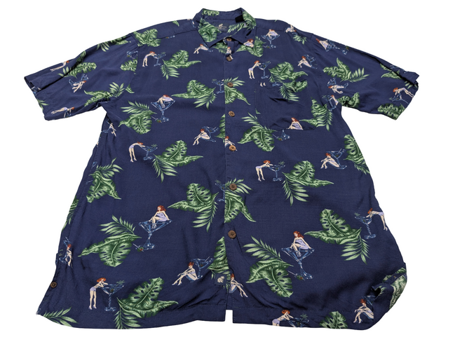 Chemise hawaïenne cocktail Caribbean Joe manches courtes taille L