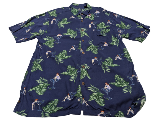 Chemise hawaïenne cocktail Caribbean Joe manches courtes taille L