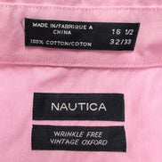 Chemise Nautica L/XL Rose Pâle Vintage Oxford 100% Coton