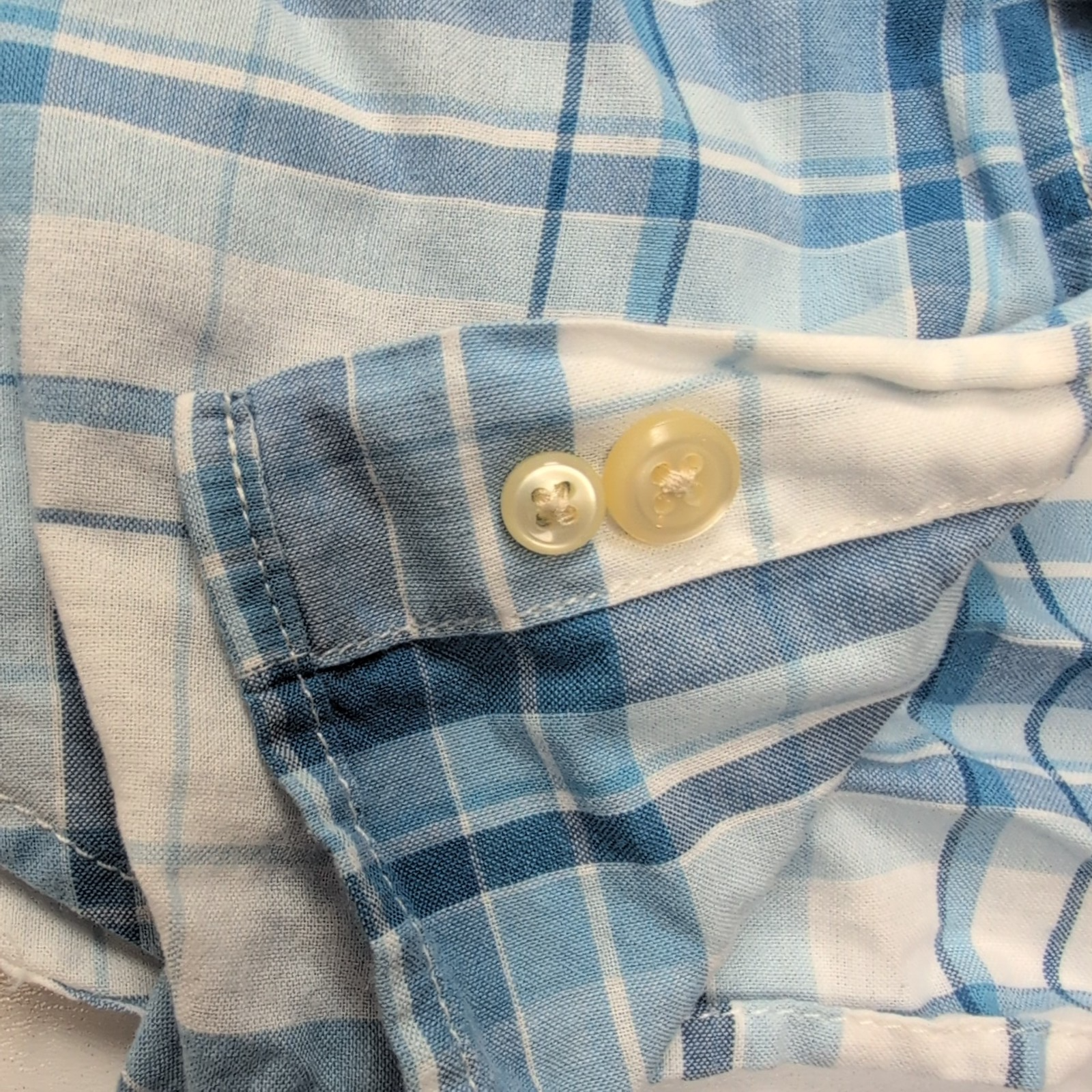 Chemise Ralph Lauren Enfant XL 18-20 Bleu Blanc Shirt Button Down Carreaux