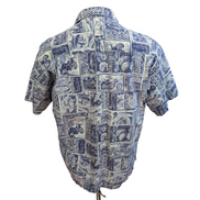 Harley Davidson chemise moto hawaïenne bleu blanc made in Hawaii USA taille M