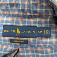 Chemise Polo Ralph Lauren Shirt S Custom Fit Carreaux Bleu Rouge Logo Rouge 