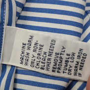 Chemise Ralph Lauren bleue à rayures longue logo jaune taille L Long #2497
