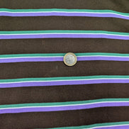 Polo manches courtes Polo Ralph Lauren L marron rayures vert mauve logo bleu