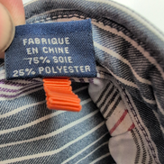Chemise Hawaïenne Tommy Bahama Island Zone L Soie / Polyester Rayures Gris Rouge