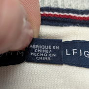 Pull TOMMY HILFIGER Homme Gris Moucheté 100% Coton Taille L Excellent État