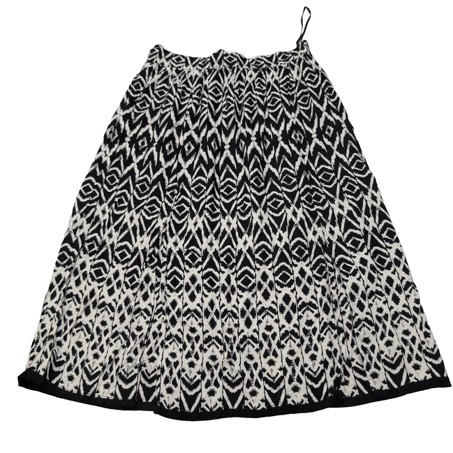 Jupe Femme Angie Taille M Noir Blanc Motifs Graphiques Rayonne Neuve
