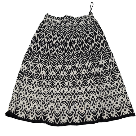 Jupe Femme Angie Taille M Noir Blanc Motifs Graphiques Rayonne Neuve