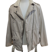 Blouson Veste Levis Homme L Doublé Sherpa Crème Beige Vintage Fermeture Zip